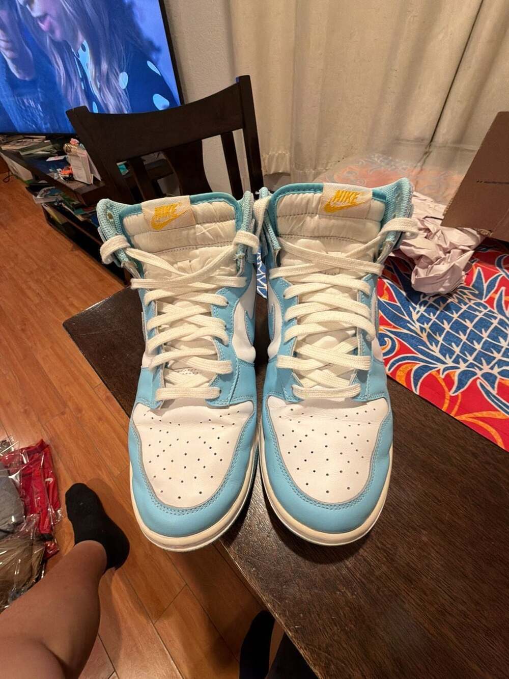 Nike Dunk High Retro Blue Chill Amarillo Size 10.5